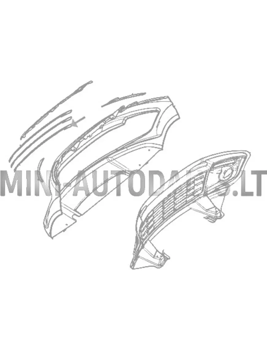 Apakšējā hromētā priekšējā bufera režģa apdare Ligier JS50 ph2 / ph3