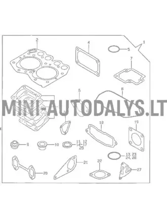 Yanmar galvas blīvju komplekts