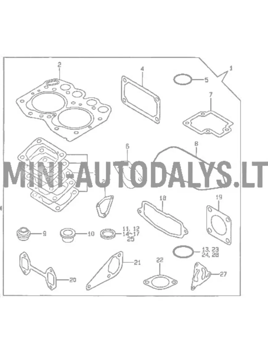 Yanmar galvas blīvju komplekts