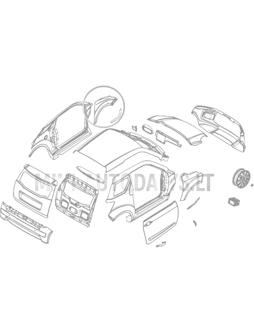 Kreisais priekšējais spārns Ligier JS50/JS50L Ph1 Blueline