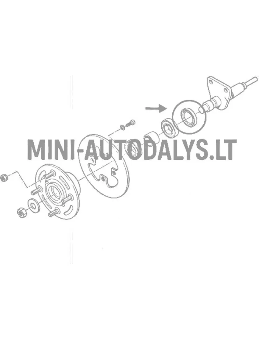 Aizmugurējās ass blīvgredzens Microcar MC1 / MC2