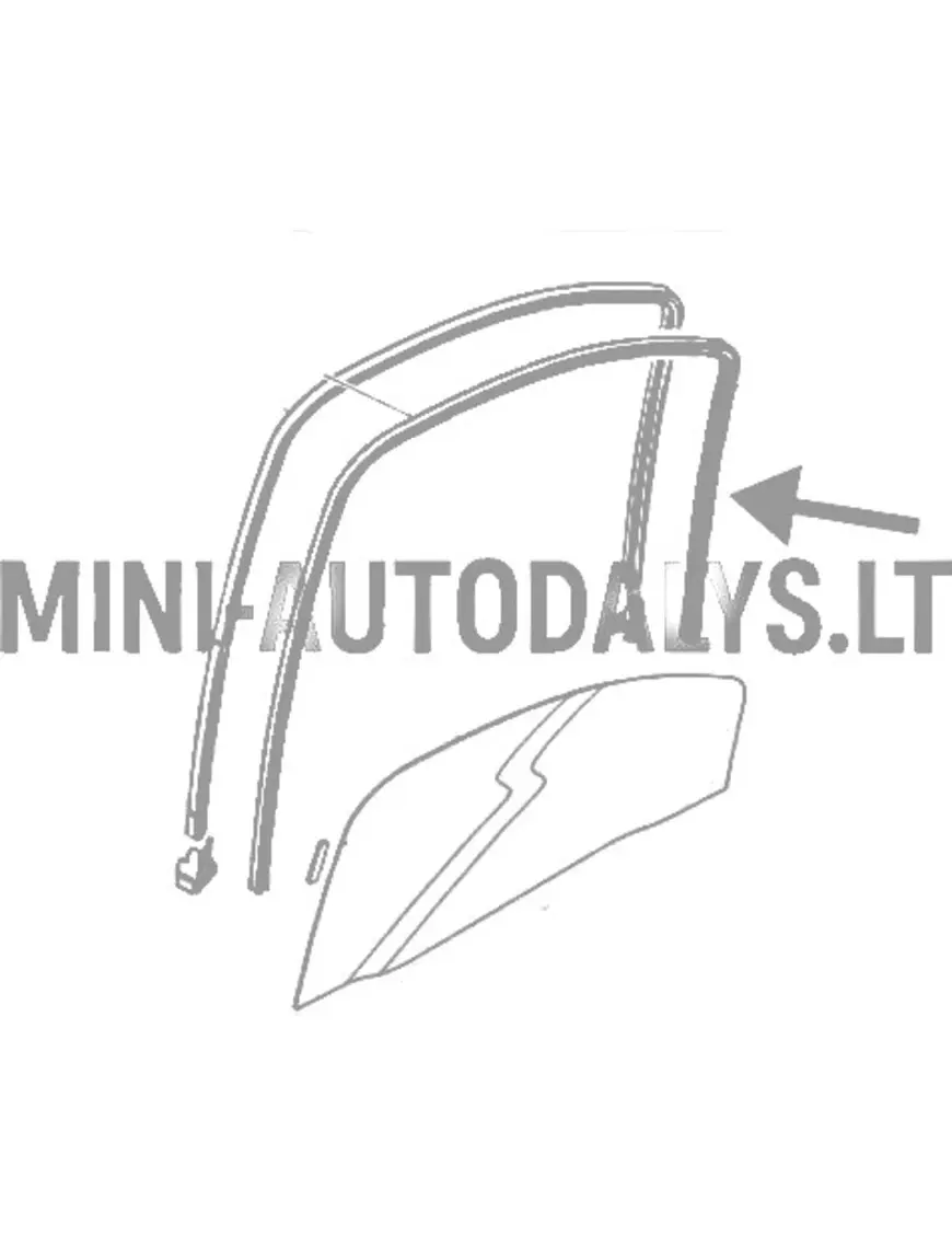 Logu vadotnes gumija kreisā Microcar MGO1 / MGO2 / M8