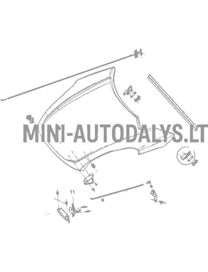 Ligier / Microcar dzinēja pārsega eņģes
