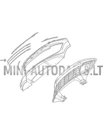 Augšējā hroma josla priekšējā bufera režģim Ligier JS50 ph2 / ph3