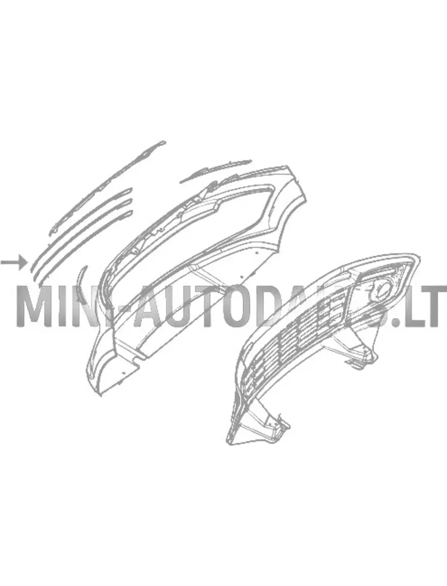 Augšējā hroma josla priekšējā bufera režģim Ligier JS50 ph2 / ph3