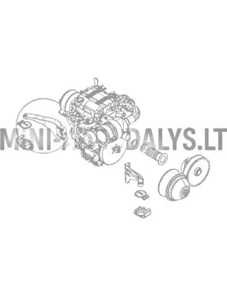 Priekšējais labais dzinēja stiprinājums Ligier / Microcar (Lombardini 502 Progress)