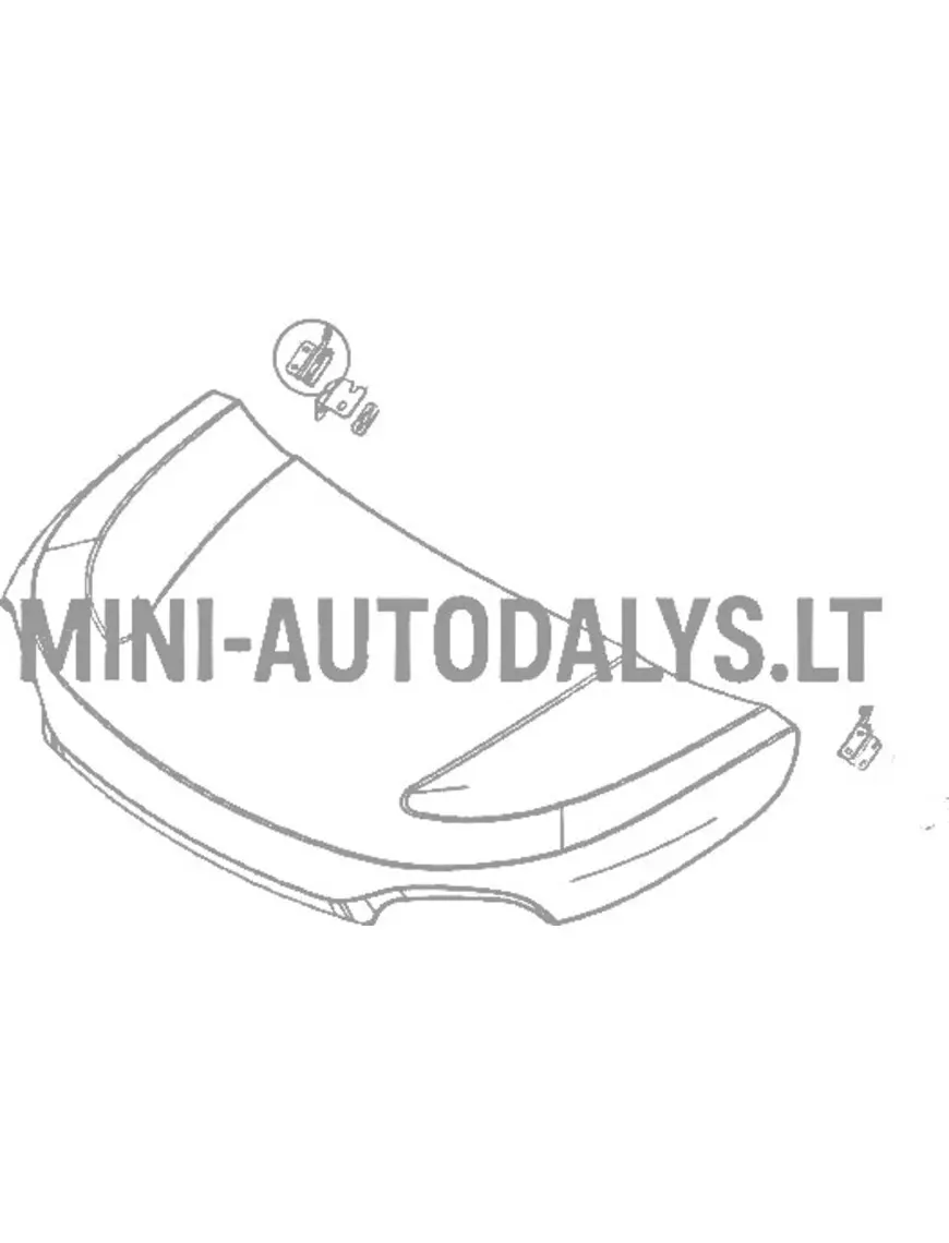 Microcar MGO6 / Due6 priekšējā labā motora pārsega eņģe