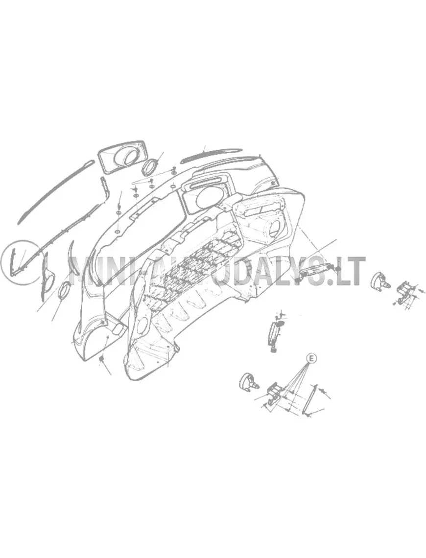 Hromēta reste priekšējā bampera kreisajā pusē Ligier JS50/JS50L Ph1