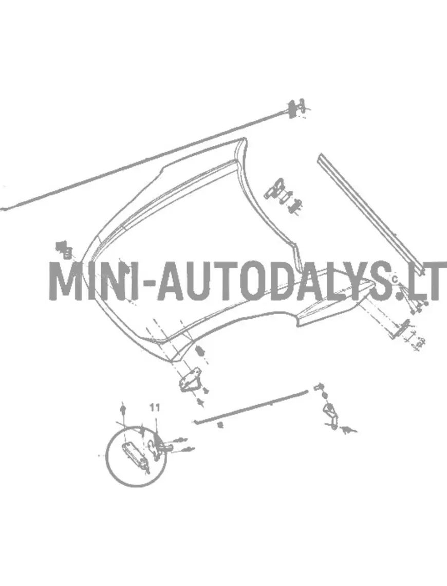 Atbalsta motora pārsega slēdzene Ligier JS50 / JS50L Ph1