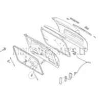 Kreisās puses aizmugurējo durvju atbalsta demferis Ligier JS50/JS50L