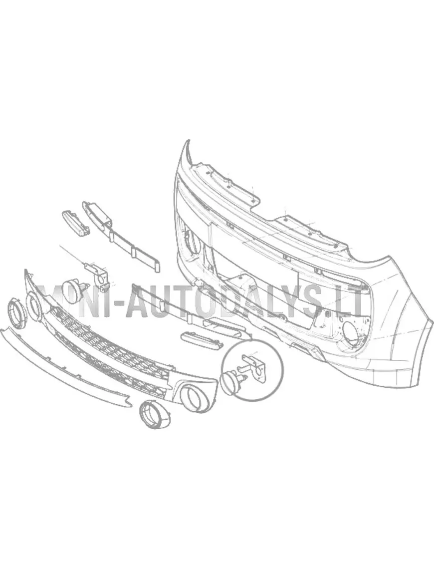 Microcar MGO4 / Dué 3 kreisās puses priekšējā miglas luktura turētājs