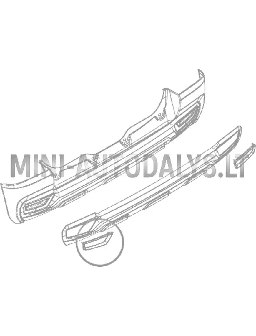 Ligier JS50/JS50L/JS60 CHIC aizmugurējā bampera kreisās puses dekoratīvā apdare (hromēta)