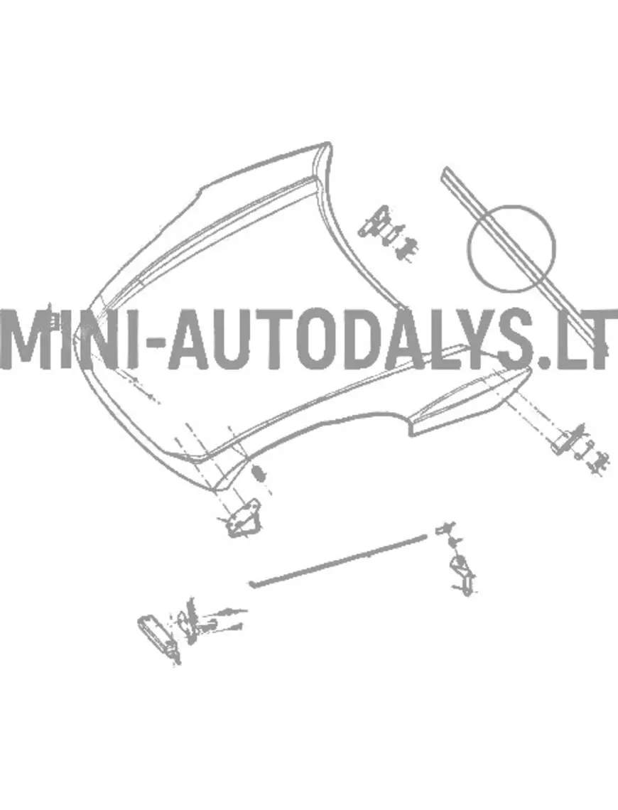 Kapota pārsega blīve Ligier JS50 / JS50L Ph1