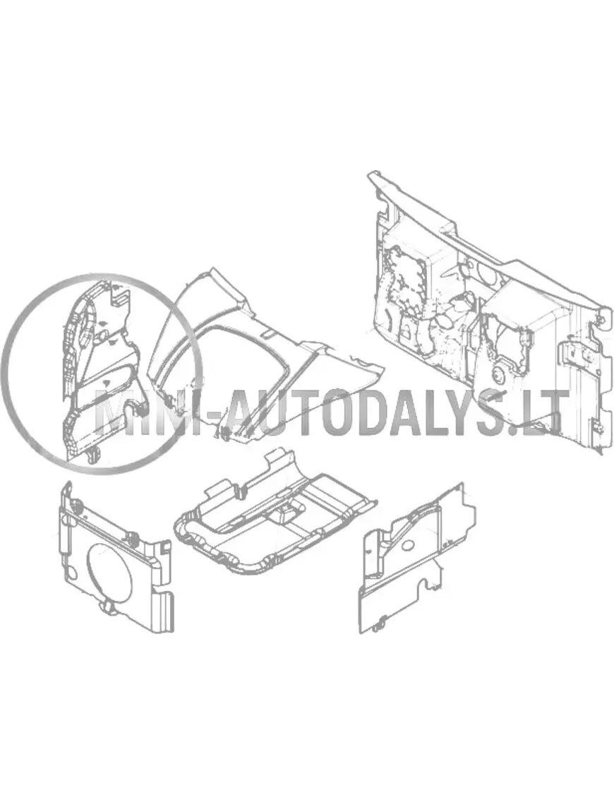 Dzin izolācija dzinēja priekšējā labā Ligier / Microcar