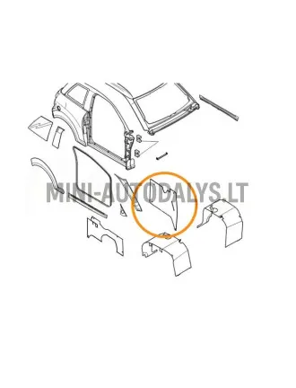 Microcar M8 iekšējais kreisās puses aizmugurējais spārns
