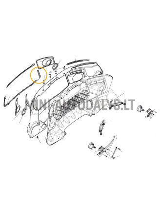 Hromētas restes priekšējā bampera labajā pusē Ligier JS50/JS50L Ph1