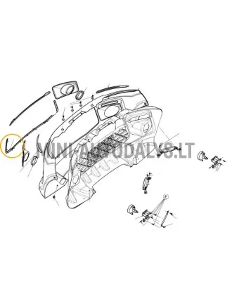 Hromēta reste priekšējā bampera kreisajā pusē Ligier JS50/JS50L Ph1