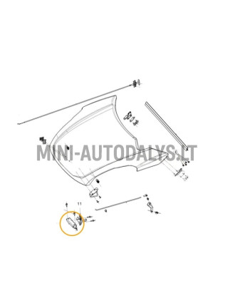 Atbalsta motora pārsega slēdzene Ligier JS50 / JS50L Ph1