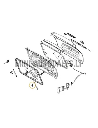 Kreisās puses aizmugurējo durvju atbalsta demferis Ligier JS50/JS50L