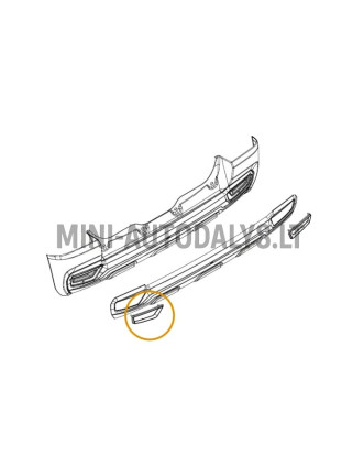 Ligier JS50/JS50L/JS60 CHIC aizmugurējā bampera kreisās puses dekoratīvā apdare (hromēta)